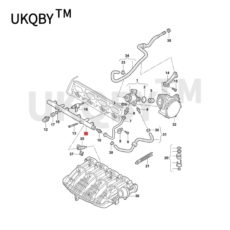 Applicable to Vo lk sw ag en Au di intake manifold Fuel rail fuel distributor fuel rail