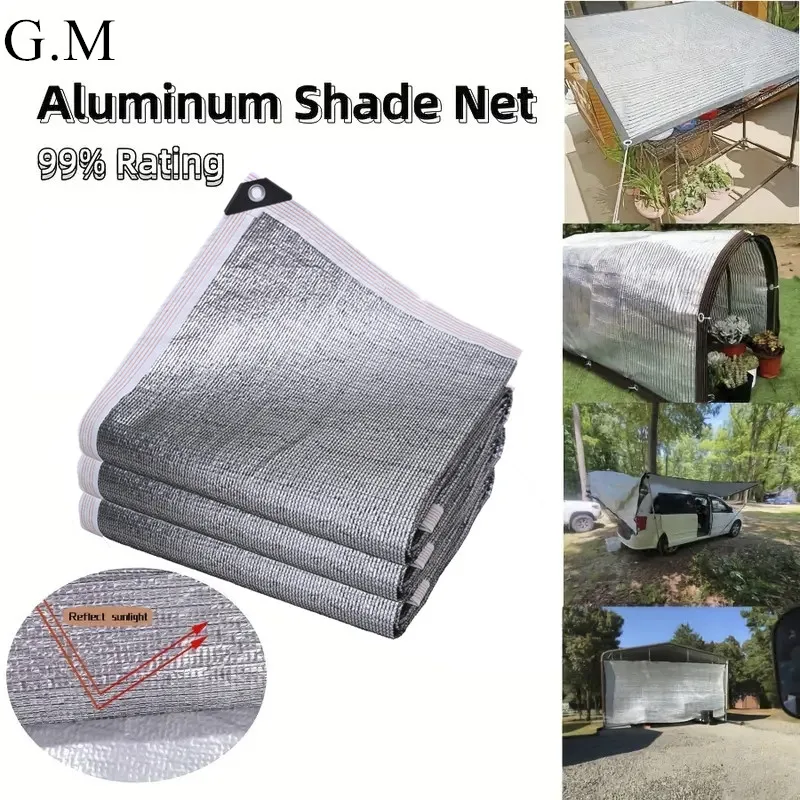 

Aluminum Foil Shade Net Silvery Anti-UV Awning Fence Privacy Screen Garden Greenhouse Pool Sun Shade Mesh Car Sun Shed Canopy