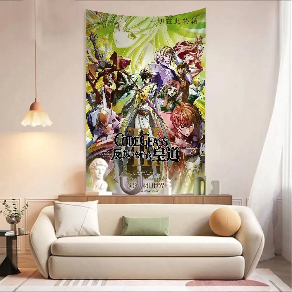 Japanischer Code Geass Wandteppich zum Aufhängen, Tarot, Hippie-Wandteppiche, Wohnheim-Wandbehang