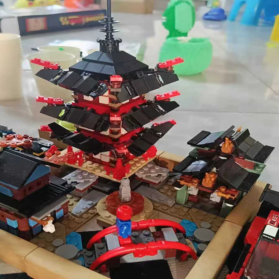 Наборы ниндзя город air джитzu храм DIY строительные блоки подарки на день рождения игрушки для детей Ninjagoes Наборы ниндзя город air джитzu храм DIY строительные блоки подарки на день рождения игрушки для детей Ninjagoes