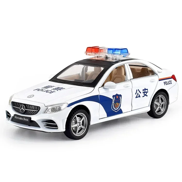 1:32 Mercedes-Benz C260 police car High Simulation Diecast Car Metal Alloy Model Car Children\'s toys collection gifts