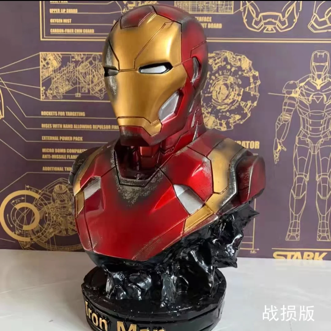 18/35CM Iron Man Panther Bust Anime Figure Statue marvel Avengers Large Figure Living Room Ornament Resin Collection Gift Toys