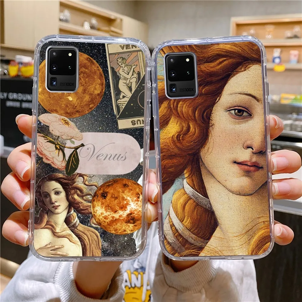 Art Painting The Birth Of Venus Bling Cute Phone Case For Samsung Galaxy A52 A12 A51 S21 Edge S22ULTRA S23 S20LITE Plus ultraCov