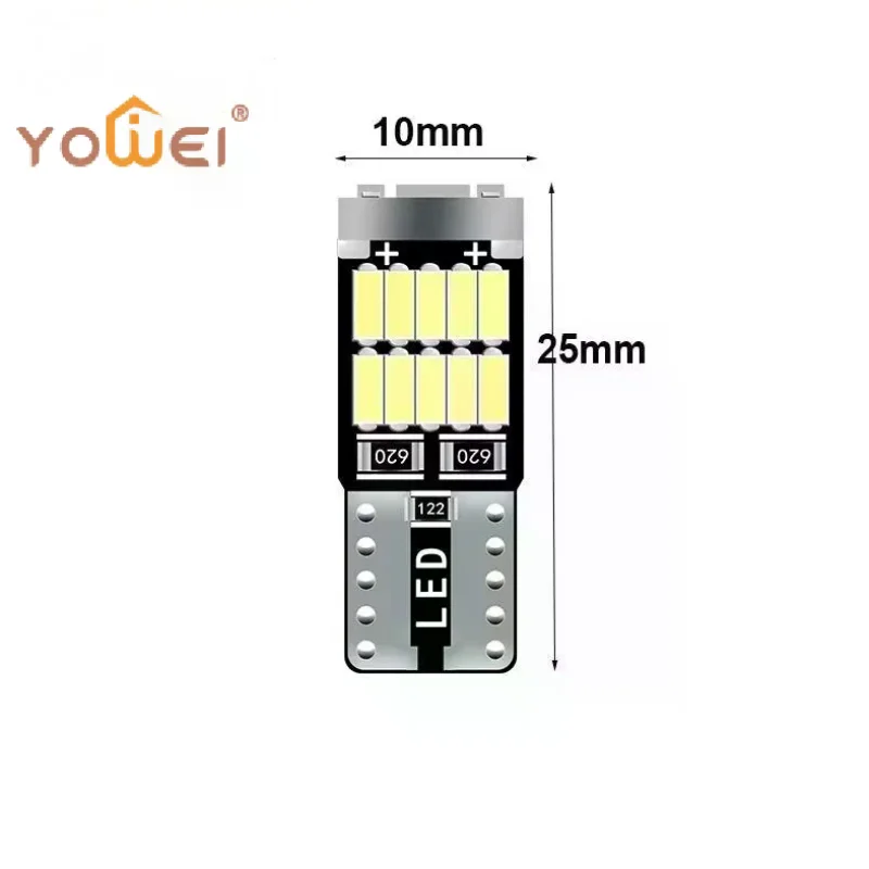 Latest 2PCS T10 W5W 194 LED Bulb Canbus 12V 4014-26SMD 6500K Bright White Car Interior Dome Door Turnk License Plate Lights