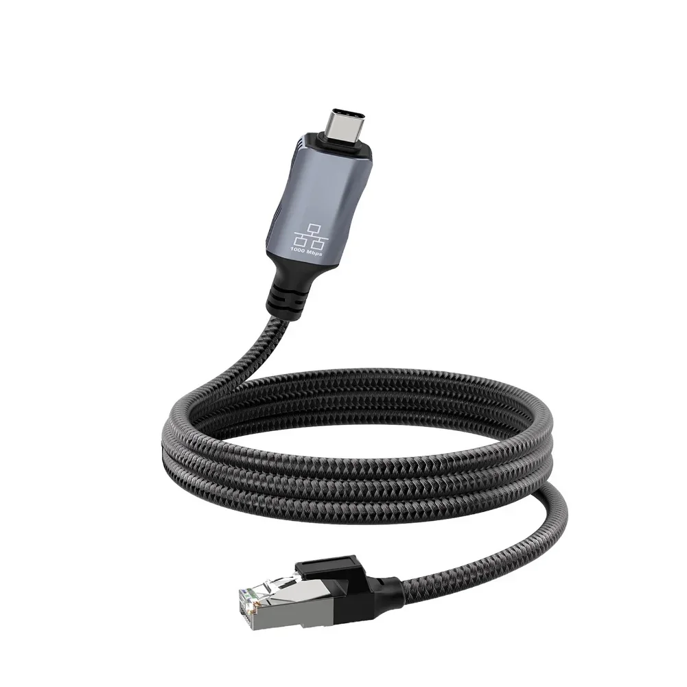 Gigabit USB-To Type-C For RJ45 Ethernet Adapter For Fast Mobile & Laptop Lan Cable Converter 100Mbps Gigabit Network Cable