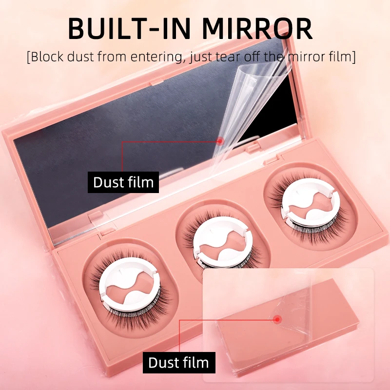 3 Seconds Quick Stick No glue Need Self-Adhesive Spare tape Strip Built-in mirror False Eyelash