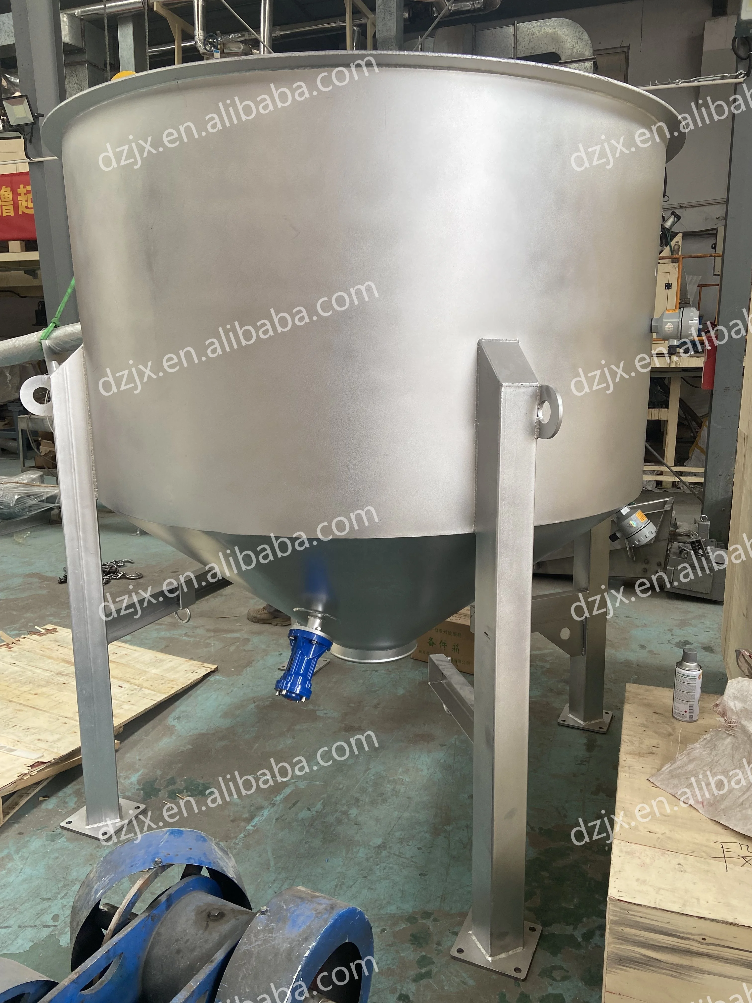 DZJX Industrial Stainless Steel 304 Coffee Corn Grain Powder Storage Tank Silo Bulk Bag Hopper With Loading Conveyor