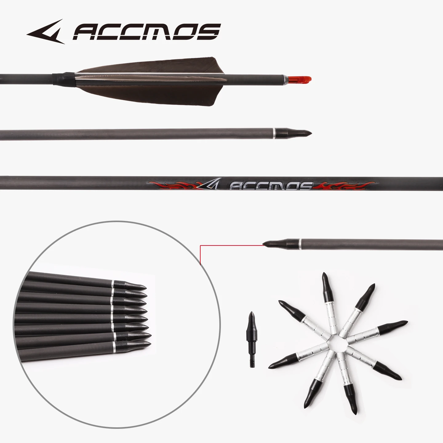 12/15 قطعة 6.2 مللي متر +-0.003 سهم كربون نقي العمود الفقري 250/300/350/400/500/600/700/800 33 بوصة سهم ريشة للصيد في الهواء الطلق