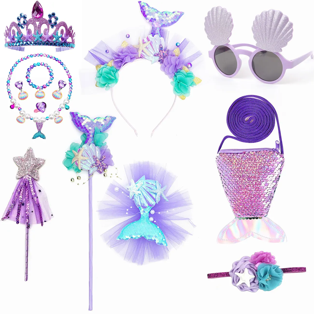 Disney Kleine Zeemeermin Klassieke Kroon Hoofdband Glans Zeemeermin Rekwisieten Voor Meisje Verjaardag Trendy Feest Zeemeermin Haaraccessoires