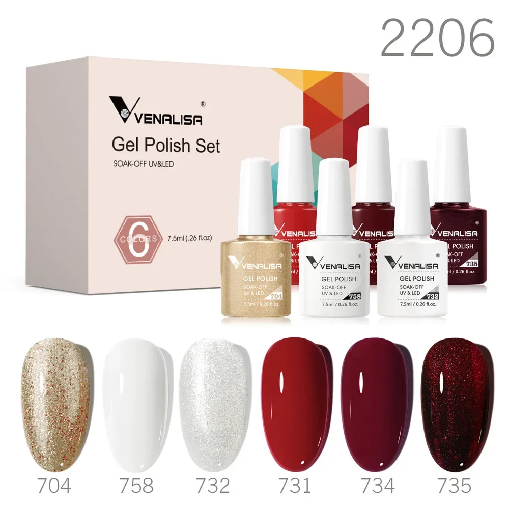 Venalisa Gel Nail Polish 6/12pcs/Set Color Rubber Base Jelly Pink Natural Color Series Nude Collection VIP Kit Neon Summer Gel