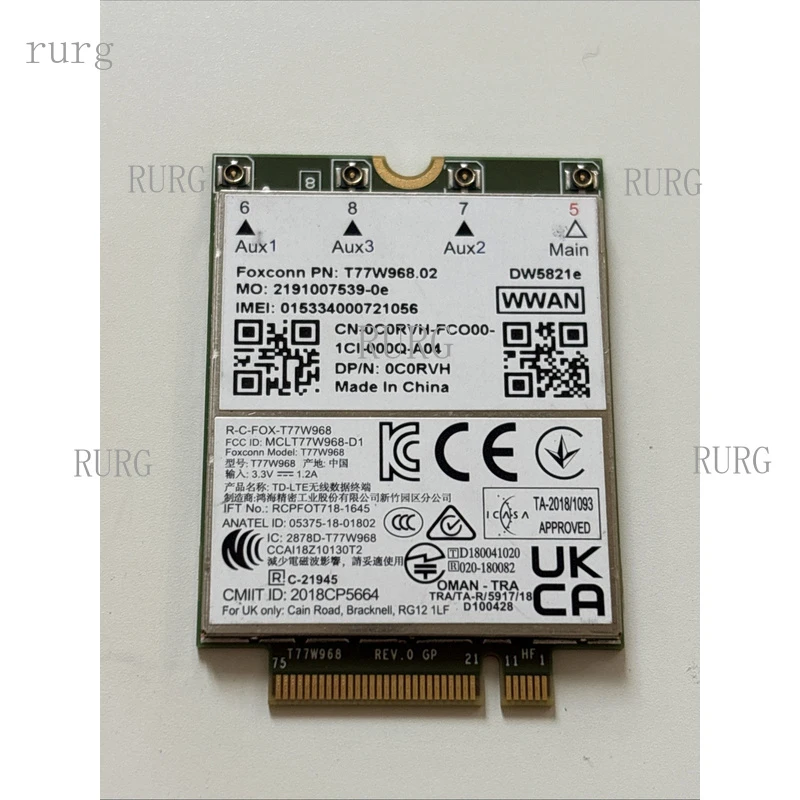

R+ for Dell Latitude 5420 5424 7424 T77W968 DW5821e Snapdragon LTE C0RVH 0C0RVH W112