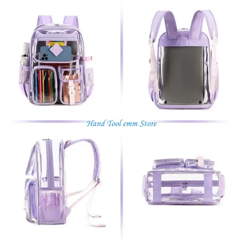 H37F Clear Visual Backpacks Waterproof Casual Daypacks Travel Bag School Backpacks