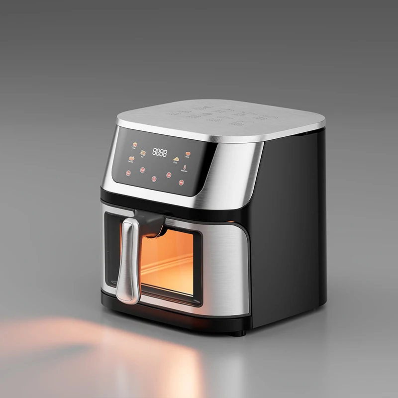 Heißluftfritteuse, große Kapazität, multifunktionale Edelstahl-Kunststoff-Haushalts- und Gewerbe-Luftfritteuse