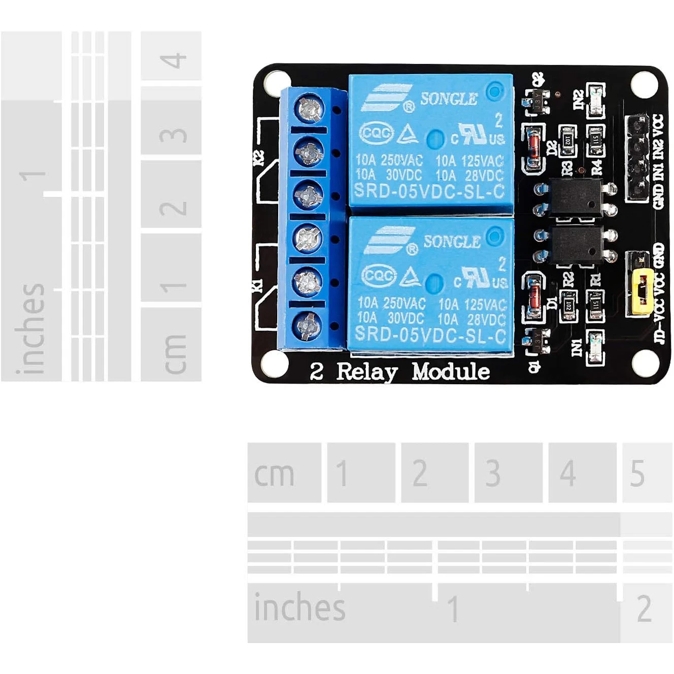 2 Channel DC 5V Relay Module with Optocoupler Low Level Trigger Expansion Board Compatible with Arduino R3 MEGA 2560 1280 DSP AR