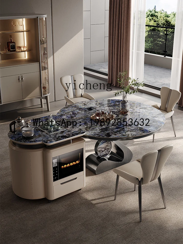X4   Small Apartment Kitchen Multi-Functional Light Luxury High-Grade Stone Plate Retractable Separation Table
