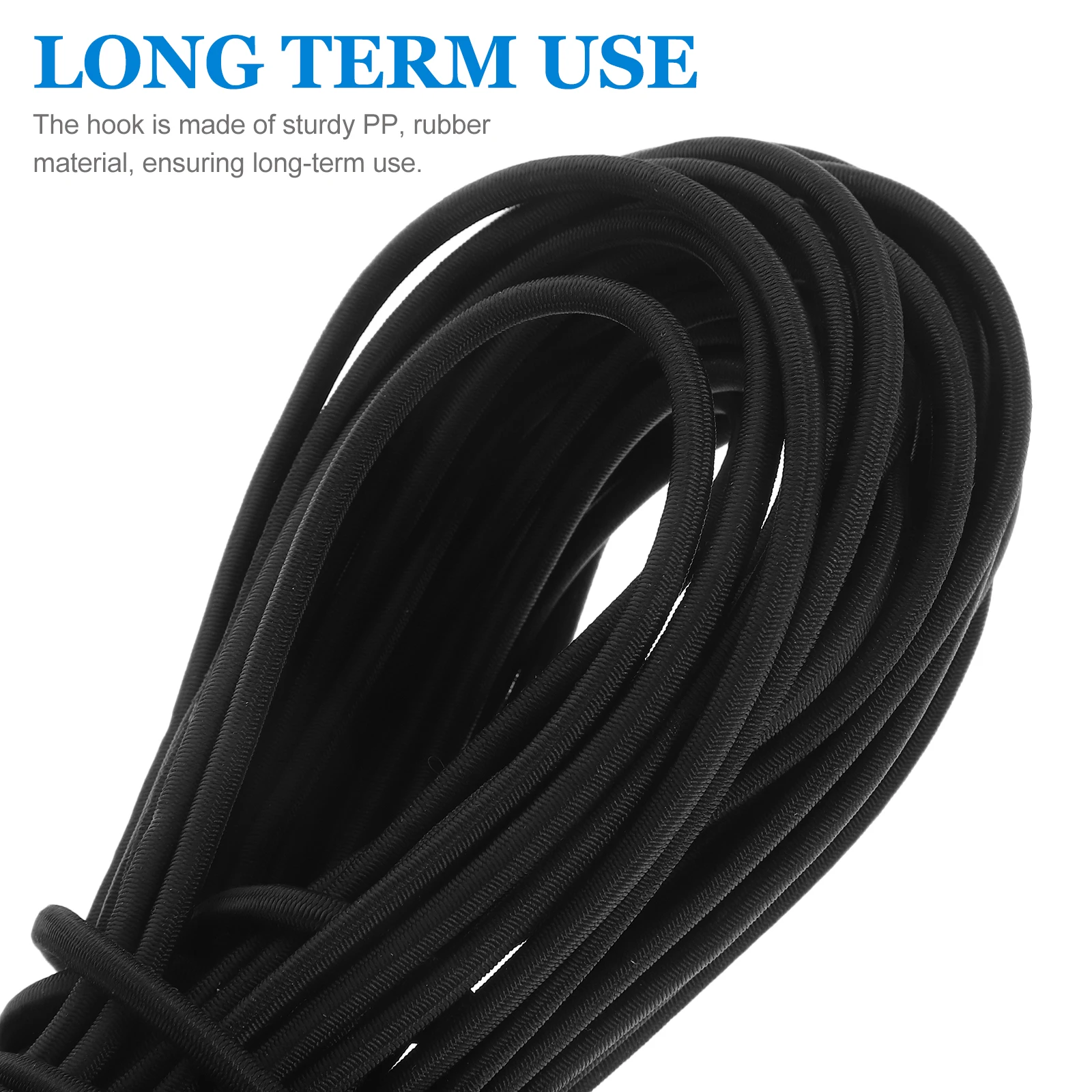 

3 s Elastic Hook Rope Set Durable PP Rubber Strong Support Firm Fixing Outdoor Camping Kayak Accessories Black