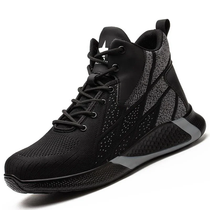

NEW Fashion Security Protective Shoes High Top Safety Shoes Men Anti smashing Anti Puncture Work Shoes Men Work Safety Boots