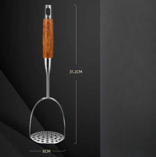 Stainless Steel Potato Masher with Solid 304 Construction Rosewood Handle and 37 Holes for Smoother Mashed Potatoes and Purees 4