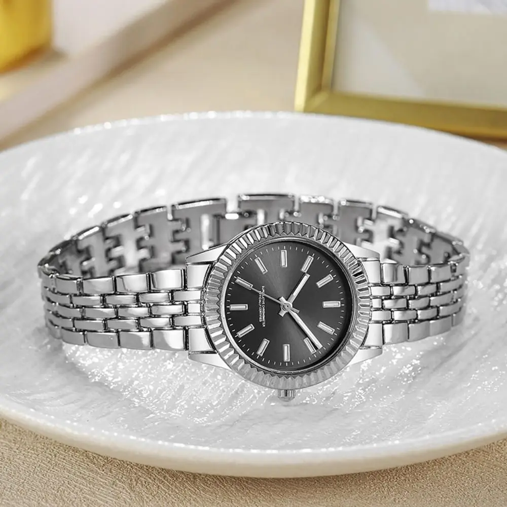 Fashion Stainless Steel Quartz Watches Quartz Folding buckle Women Wristwatch Luxury Gift Simple Wrist Decoration Women Girl