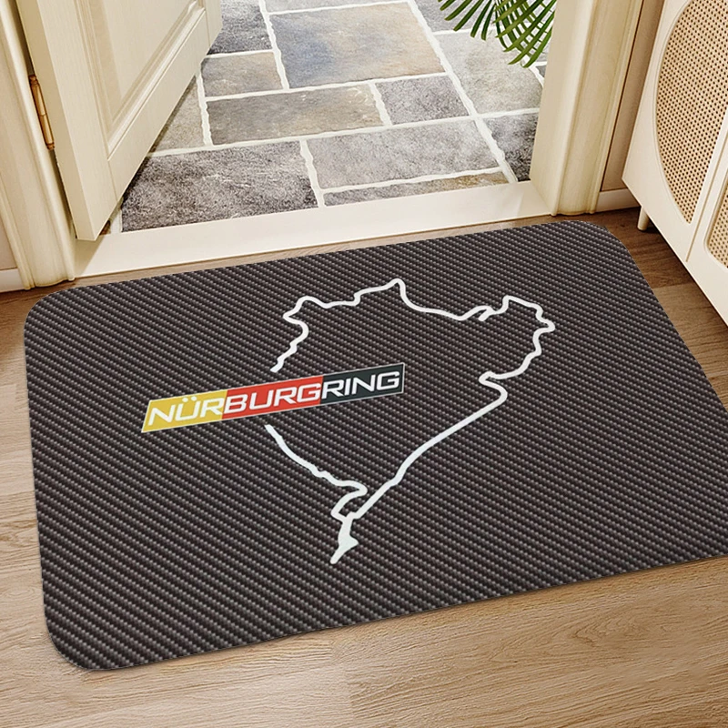 Bathroom Foot Mat Non-slip H-Nurburgring Living Room Floor Carpet for Kitchen Custom Doormat Entrance Door Balcony Bedroom Rug