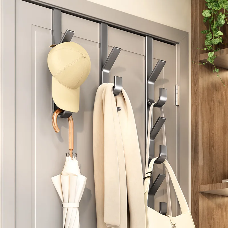 Gancho de Porta de Fácil Instalação - Cabideiro de Metal Resistente, Adequado para Roupas, Chapéus e Bolsas - Design que Economiza Espaço, Adequado para Quarto