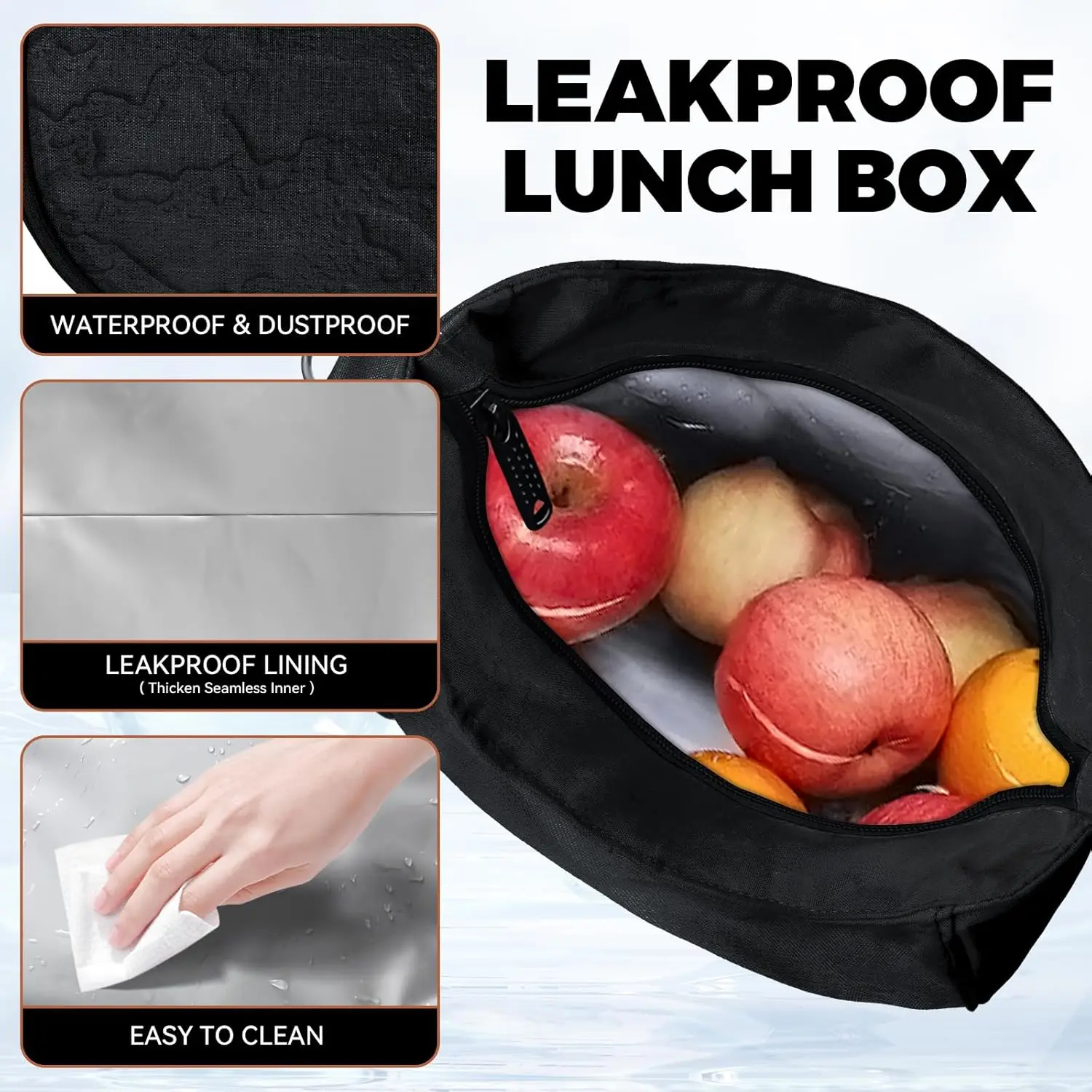 Lunch Box for Women, Large Insulated Adult Lunch Box, Reusable Leakproof Cooler Tote Bag with Adjustable Shoulder Strap for Work