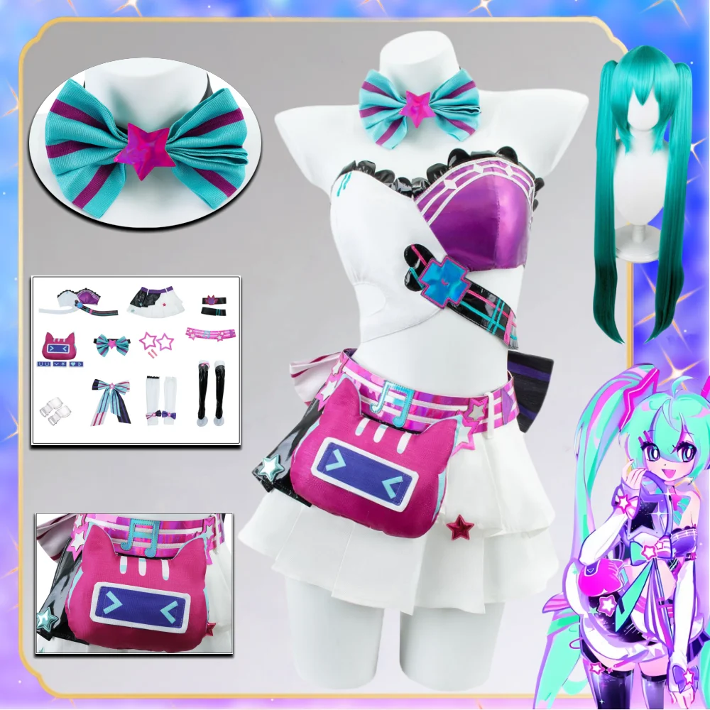 Disfraz de Muse Dash para mujer y niña, traje de Anime con falda, juego de rol para Halloween