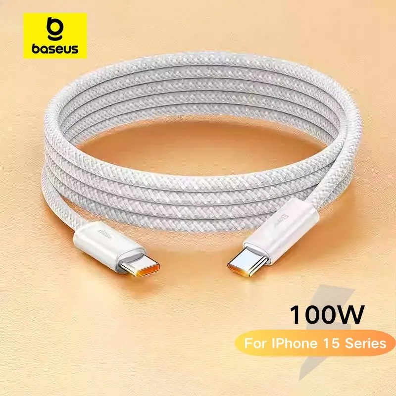 Baseus 100W USB C Cable For iPhone 16 15 Plus Pro Max Type C Cable For Macbook Pro ipad PD Fast Charger Cord Type-C Cable