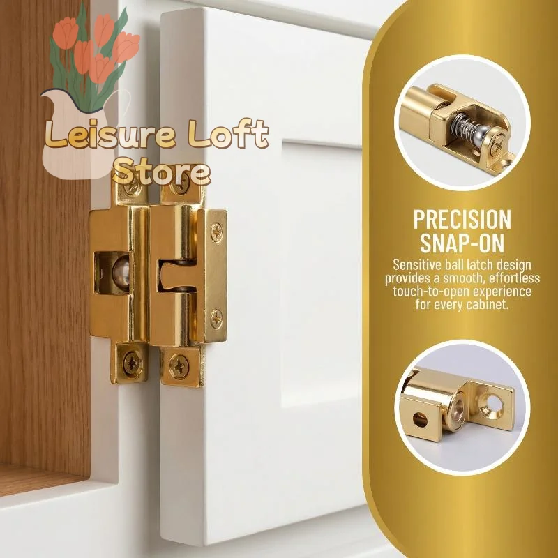 Adjustable Tension Brass Double Roller Ball Catch – Spring Latch for Furniture Cabinet & Closet Doors, Durable &Customizable Fit