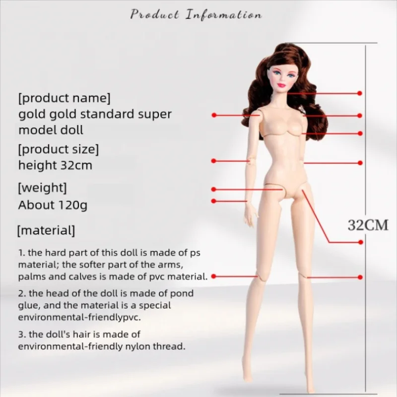 FR30 FR31 32cm 슈퍼 모델 인형 패션 귀여운 유행 그림 DIY 장난감 화이트 스킨 원래 유럽 미국 스타일 패션 수집가