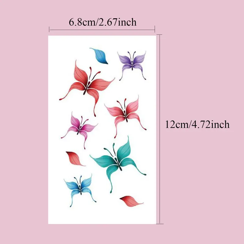 10pcs 3D Butterfly Temporary Tattoo Stickers Disposable  Fake Tattoo for Women Girl Body Art