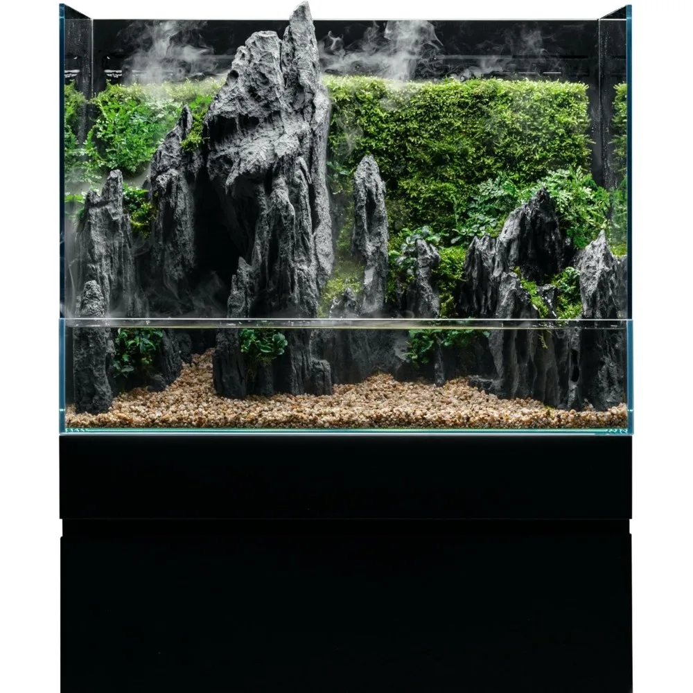 

Foresta Integrated Paludarium Tank - All in One Aquarium w/Waterfall, Mist Maker, Water Pump, Modern Fish Tank w/Filtration