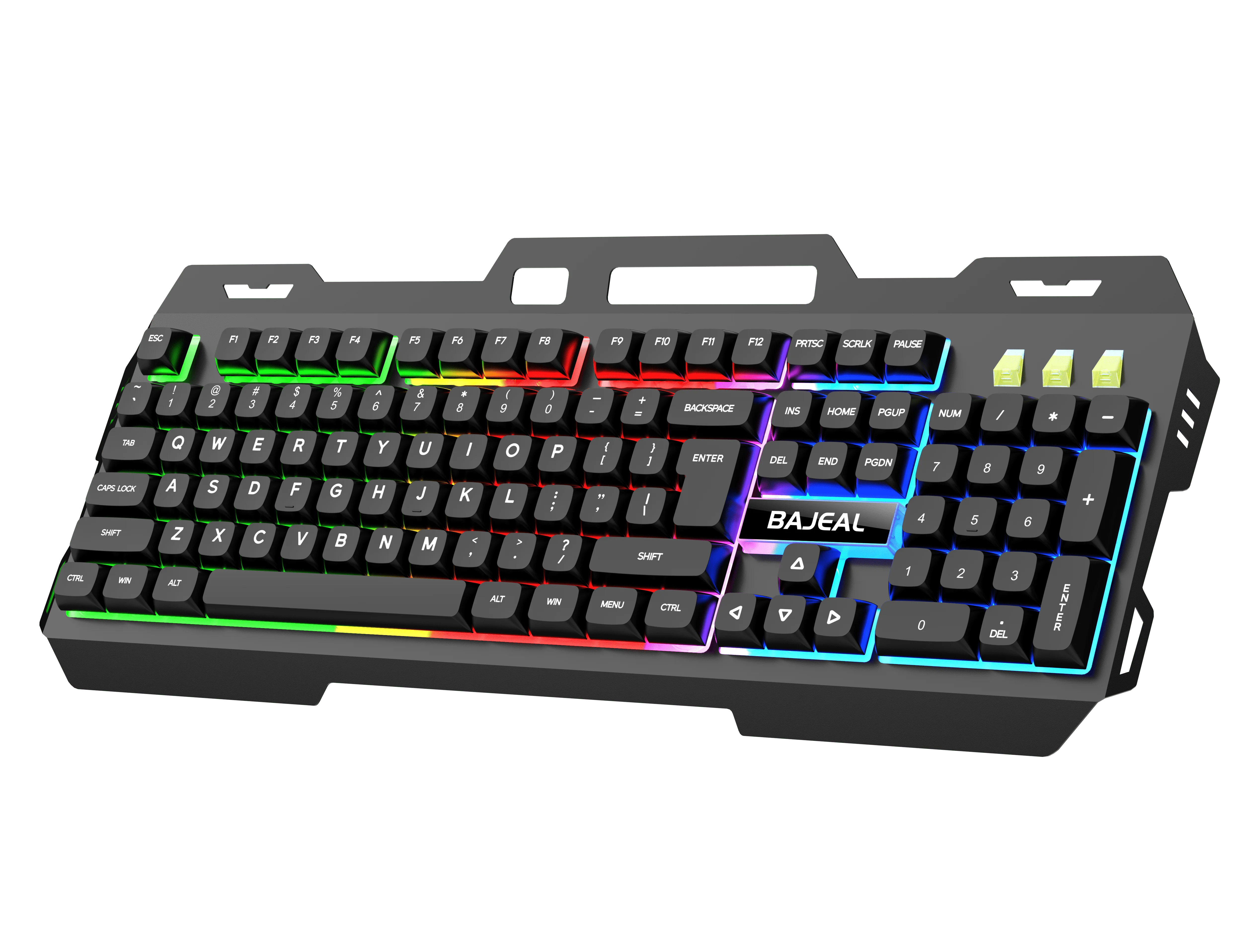 

BAJEAL K45 красочная блестящая клавиатура с подсветкой для компьютерных игр, подвесная клавиатура, металлическая механическая на ощупь руки