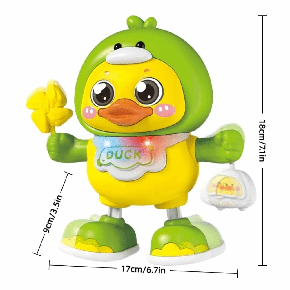 Jouet de canard électrique de dessin animé, entraînement rampant avec canard dansant léger, forme mignonne, jouet de danse chant Durable, cadeau pour enfants