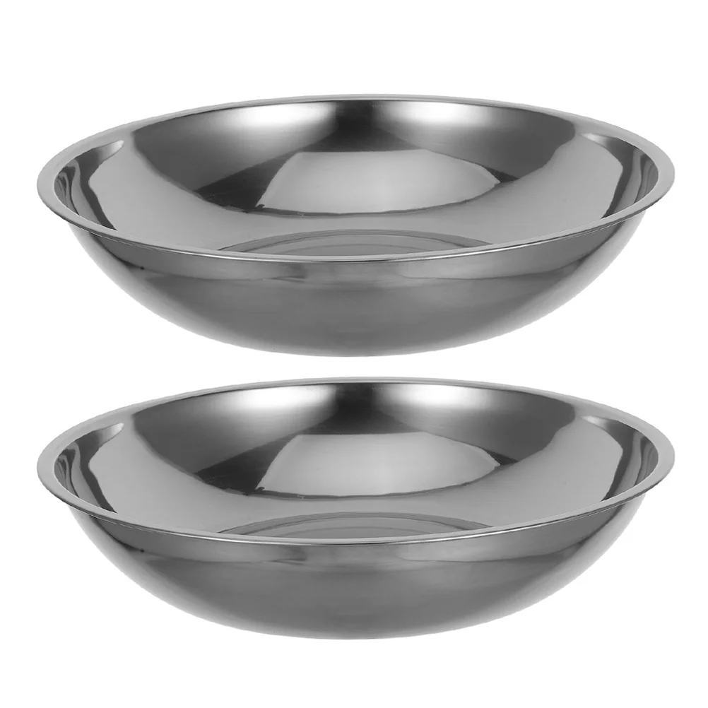 

2pcs Electronic Scale Bowl 25Cm Stainless Steel Weighing Dish High Precision Large Capacity Kitchen Lab Measuring Tray Metal
