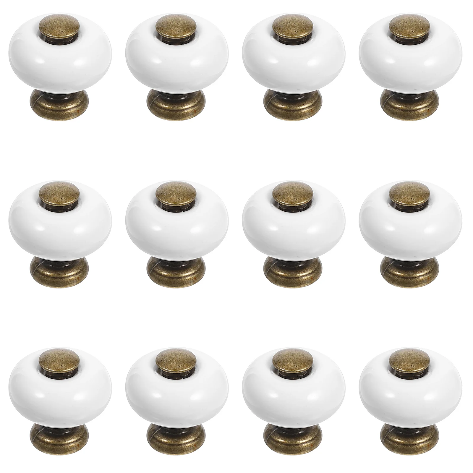 

12Pcs Ceramic Vintage Furniture Knobs Round Single Hole Cabinet Pull Handles Dresser Drawers Knobs Decorative Closet Door