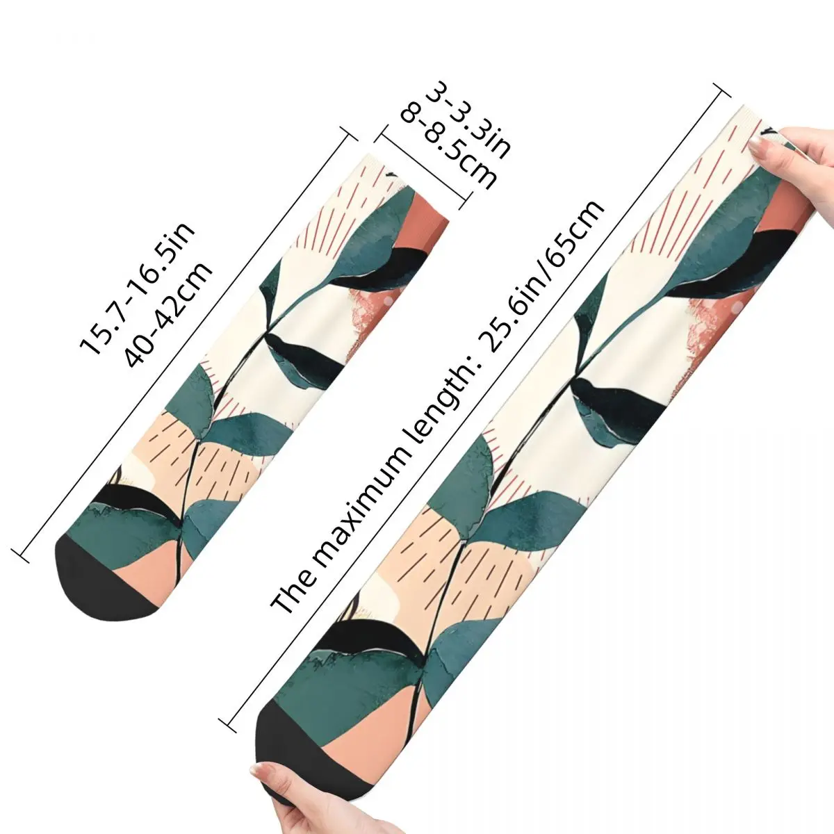 Men's Socks Eucalyptus Watercolor Branch Tropical Minimalist Art Vintage Boho Aesthetic Harajuku Crew Sock Gift Pattern Printed