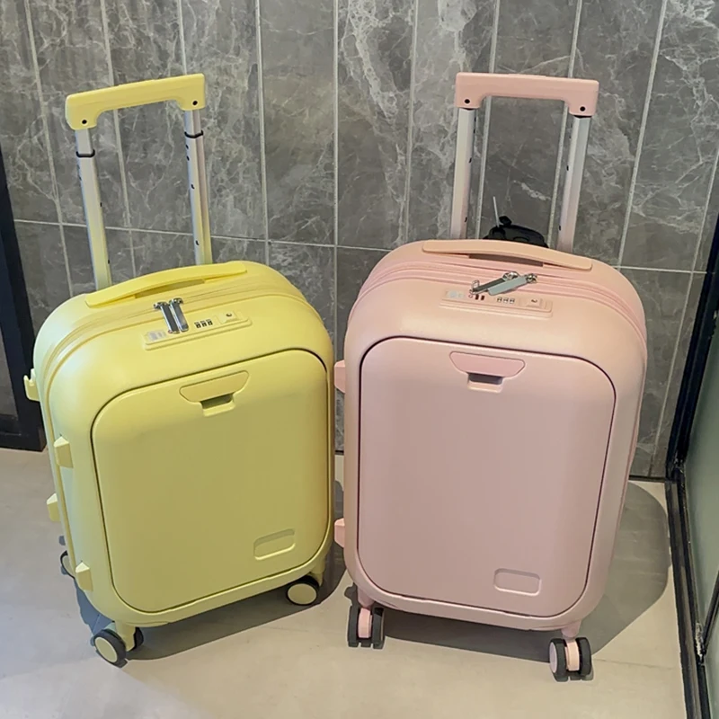 

New front-opening luggage, 18/24-inch small and lightweight children's carry-on suitcase, male and female student handle travel