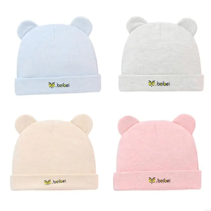 57QE Breathable Cotton Fetal Hat Infants Baby Hospital Hat Comfortable Bonnet 2-Layer