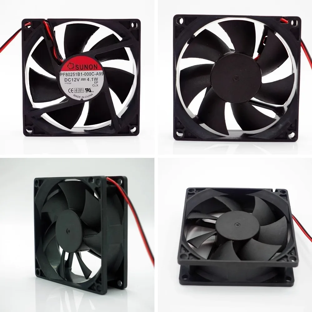 For SUNON PF80251B1-000C-A99 8025 DC12V 4.1W 2-Wire Inverter Cooling Fan