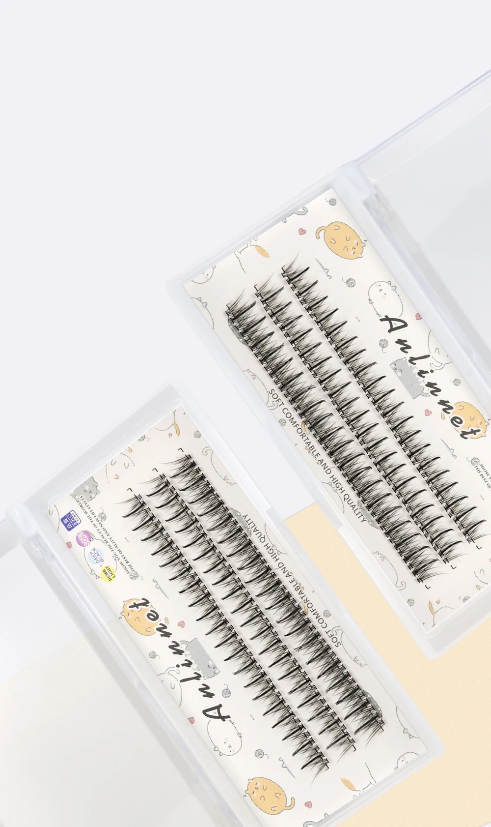 Natürliches Damen-Make-up, falsche Wimpern, 1 Schachtel mit 60 Clustern, Wimpernverlängerung, einzelnes Cluster-Wimpernwerkzeug – Detail 5