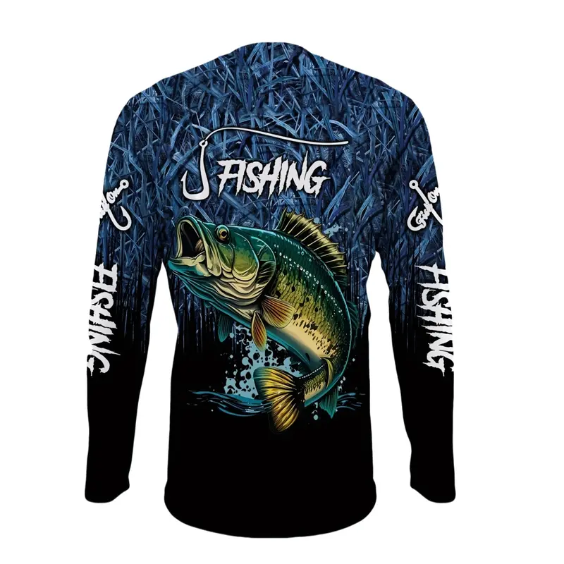 Fishing Shirts Men's T-Shirts Long Sleeve Mens Clothes Autumn Streetwear Crew Neck Pullovers Mens T Shirt Casual Men Clothing - Image 3