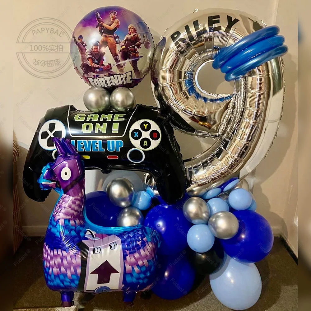 

30 шт., воздушные шары Fortnition, игра для стрельбы, воздушный шар, колонна, игра из альпаки, фольгированный шар, принадлежности для дня рождения мальчика, деко, игрушка для детского душа