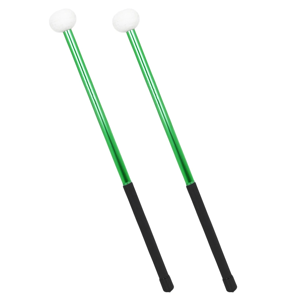 

2Pcs Aluminum Alloy Drum Mallets Felt Head Bass Drum Stick Percussion Instrument Accessory for Marching and Large Drums