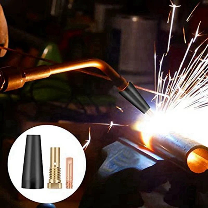 Kit de soldadura MIG com bocal Gasless, Flux Core, 0.8mm, Brass Welding Tips Substituição, Acessórios Soldador, 15Pcs