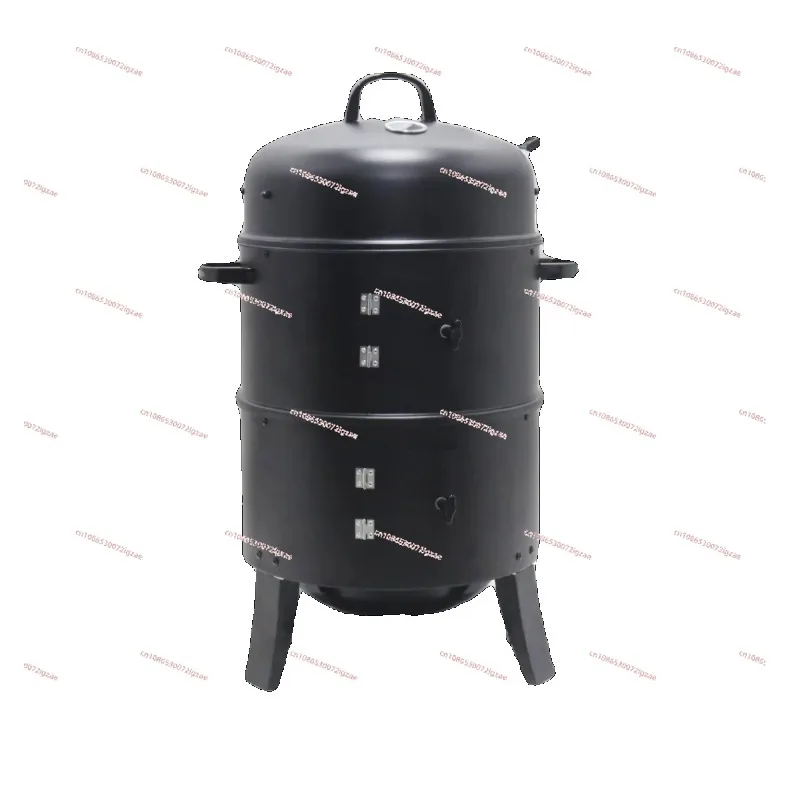 Household double-layer smoker charcoal grill roast chicken duck smoked bacon sausage bucket smoked fish