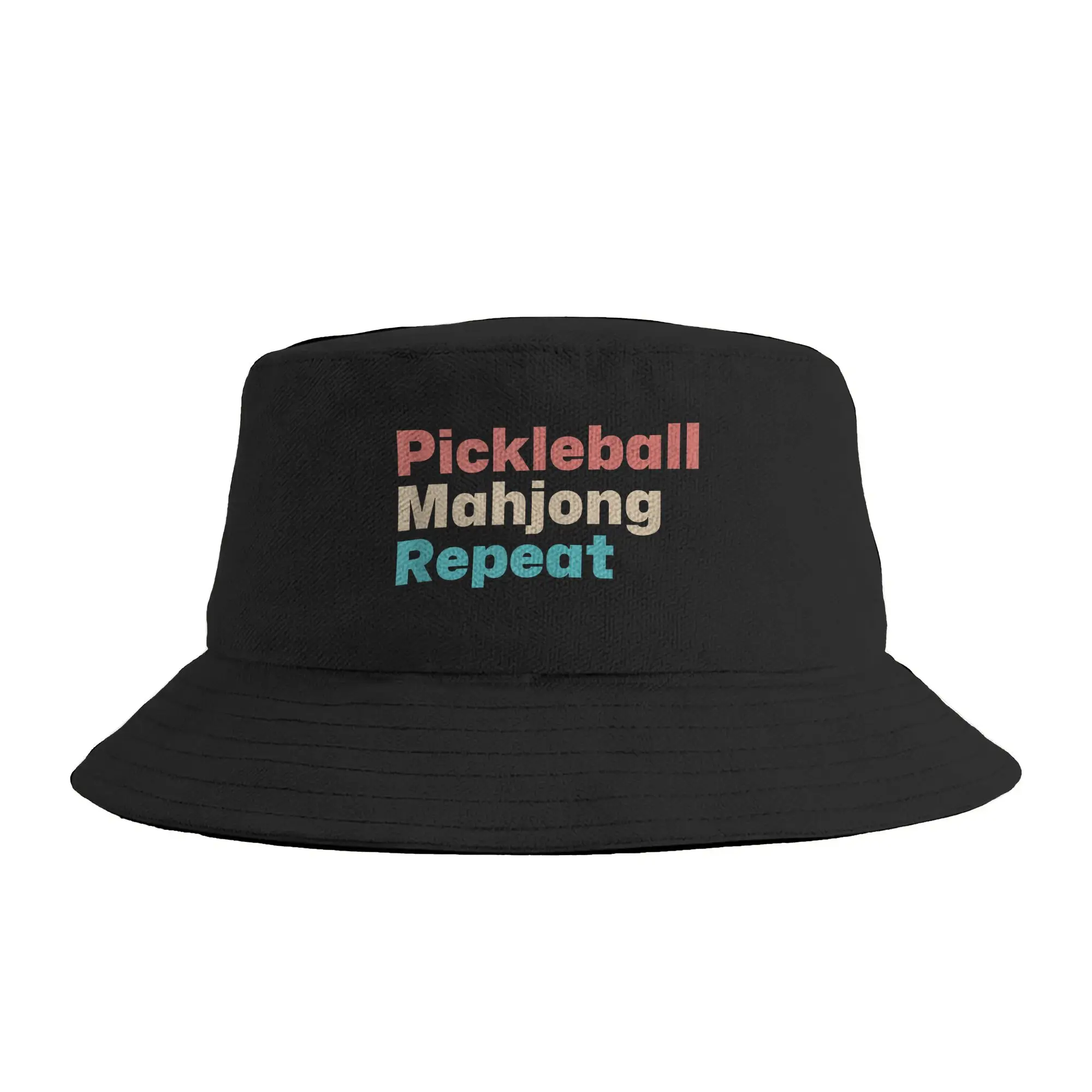 Pickleball Mahjong Repeat Funny Bucket Hat Summer  Casual Fisherman Hats For Women Portable Fishing Caps Outdoor Visor Hats
