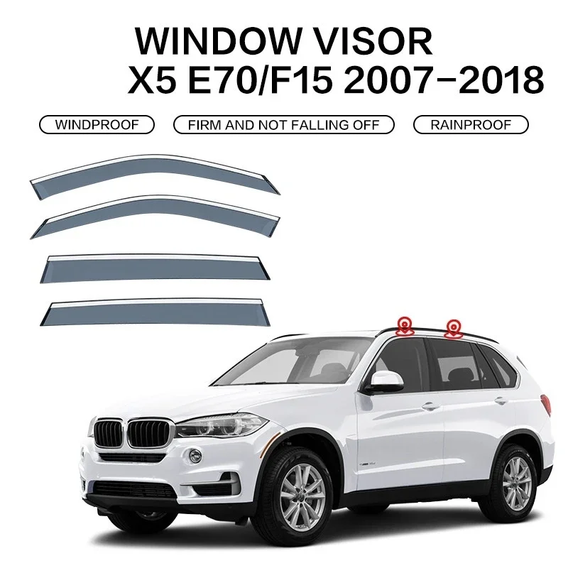 For BMW X5 1999-2022 E53 E70 F15 G05 Window Visor Accessories Deflectors Windows Rain Visor Visor Sun Rain Smoke Window Wind