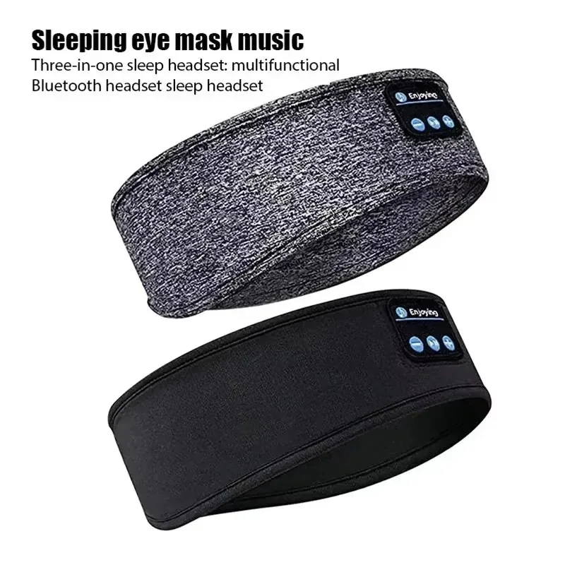 Wireless Bluetooth Headband Sleep Headphones Light Blocking Sports Sleep Mask Adjustable Earphones for Running and Relaxing