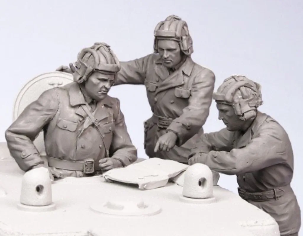 1/35 Resin Figure Soldier Model Kit Historical Military Tank Crew Group 3 Persons Miniature Hobby Unassembled Unpainted 962A